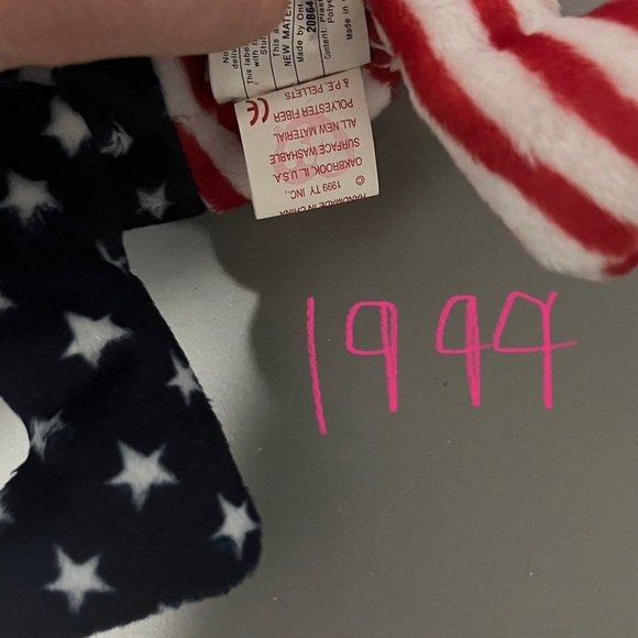 Ty Beanie Babies Spangle the Bear Pink Face Plush 1999 NWT Retired - Picture 8 of 8